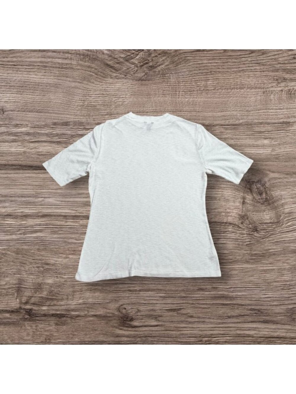 Ann Taylor White Knit Top Medium Short Sleeve Cotton Modal Stretch Shirt